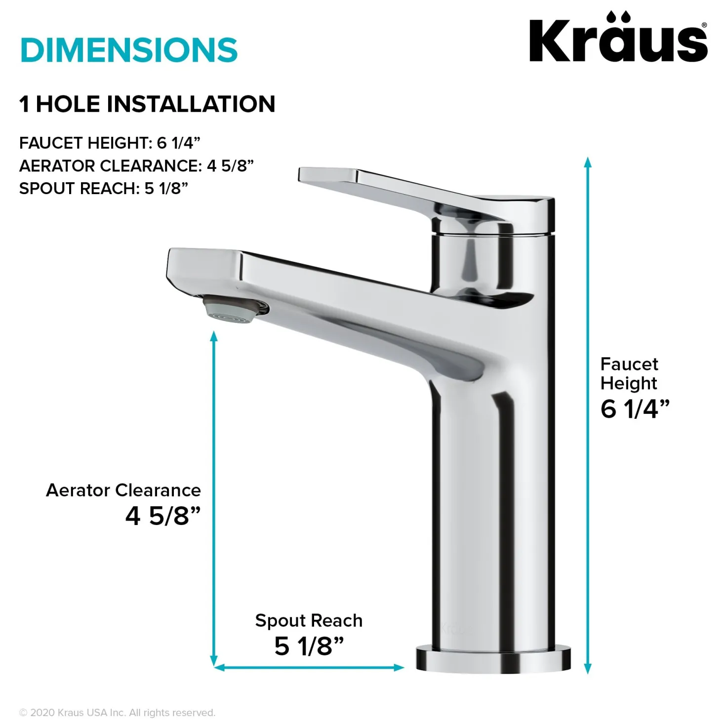 KRAUS Indy Single Handle Bathroom Faucet in Chrome