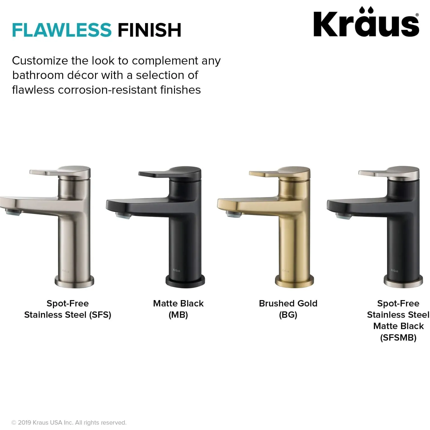 KRAUS Indy Single Handle Bathroom Faucet with Matching Pop-Up Drain in Spot Free Stainless Steel/Matte Black/Satin Nickel