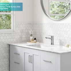 KRAUS Indy Single Handle Bathroom Faucet with Matching Pop-Up Drain in Chrome