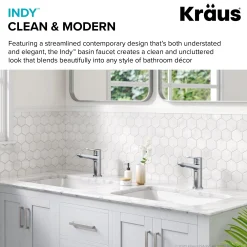 KRAUS Indy Single Handle Bathroom Faucet with 24