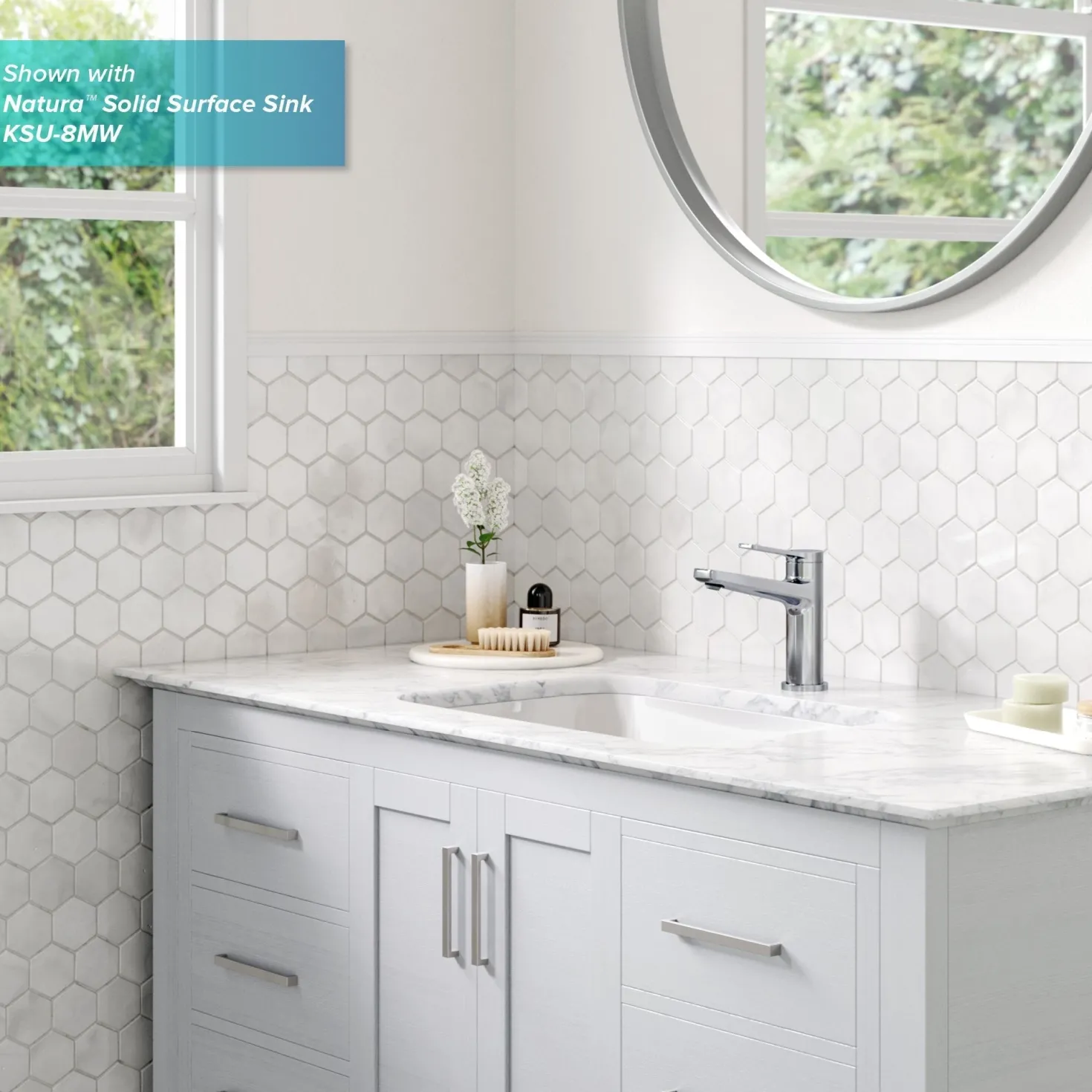 KRAUS Indy Single Handle Bathroom Faucet with 24" Towel Bar, Paper Holder, Towel Ring and Robe Hook in Chrome
