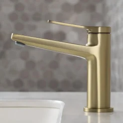 KRAUS Indy Single Handle Bathroom Faucet in Brushed Gold