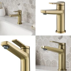 KRAUS Indy Single Handle Bathroom Faucet in Brushed Gold