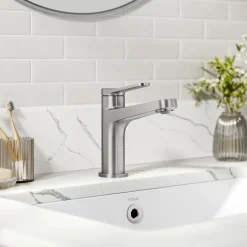 KRAUS Indy Single Handle Bathroom Faucet in Spot-Free Brushed Nickel