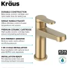 KRAUS Indy Single Handle Bathroom Faucet in Spot-Free Brushed Brass