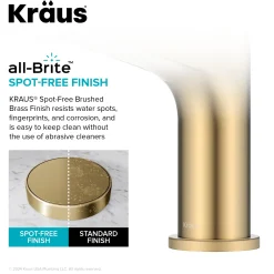 KRAUS Indy Single Handle Bathroom Faucet in Spot-Free Brushed Brass
