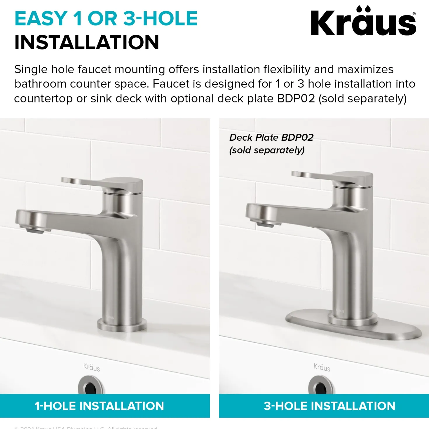 KRAUS Indy Single Handle Bathroom Faucet in Matte Black