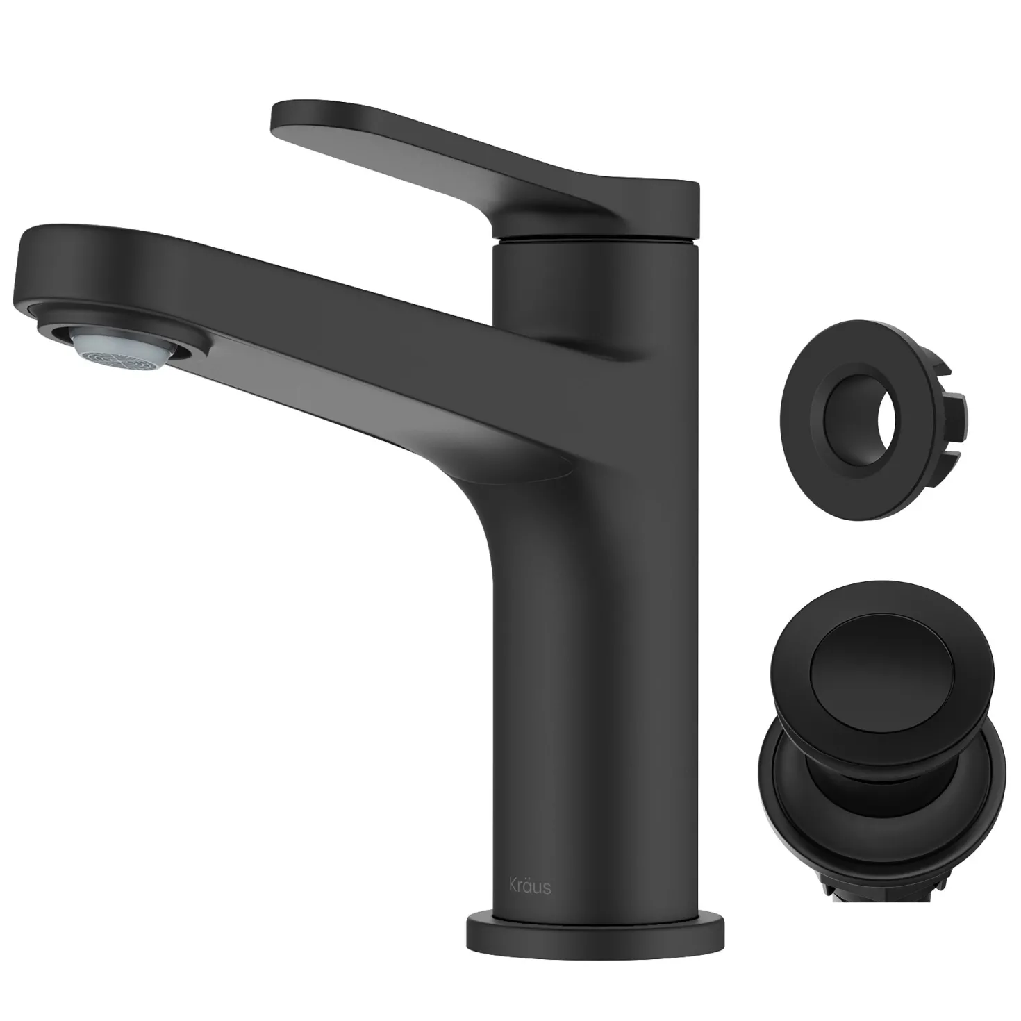 KRAUS Indy Single Handle Bathroom Faucet in Matte Black