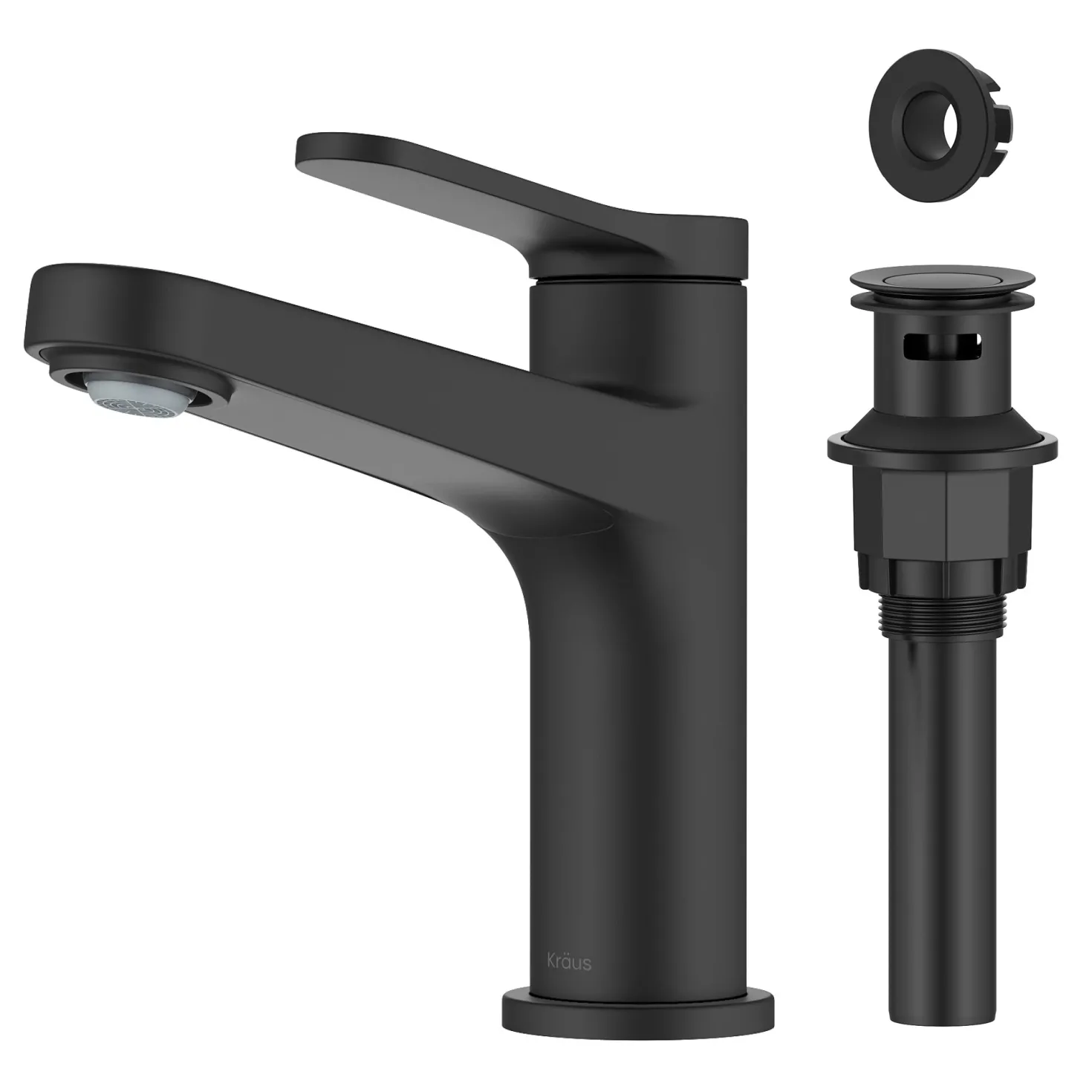 KRAUS Indy Single Handle Bathroom Faucet in Matte Black