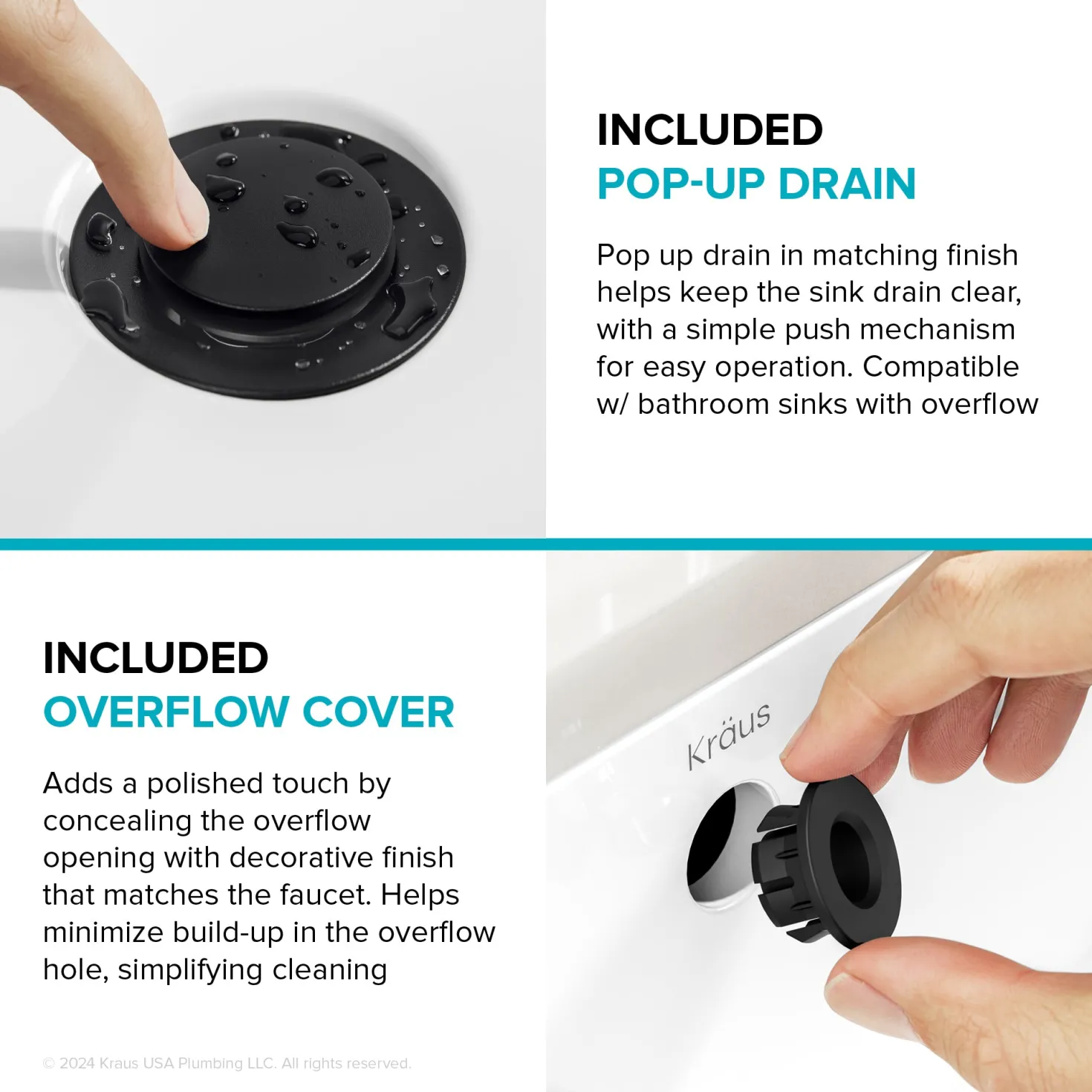 KRAUS Indy Single Handle Bathroom Faucet in Matte Black