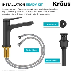 KRAUS Indy Single Handle Bathroom Faucet in Matte Black