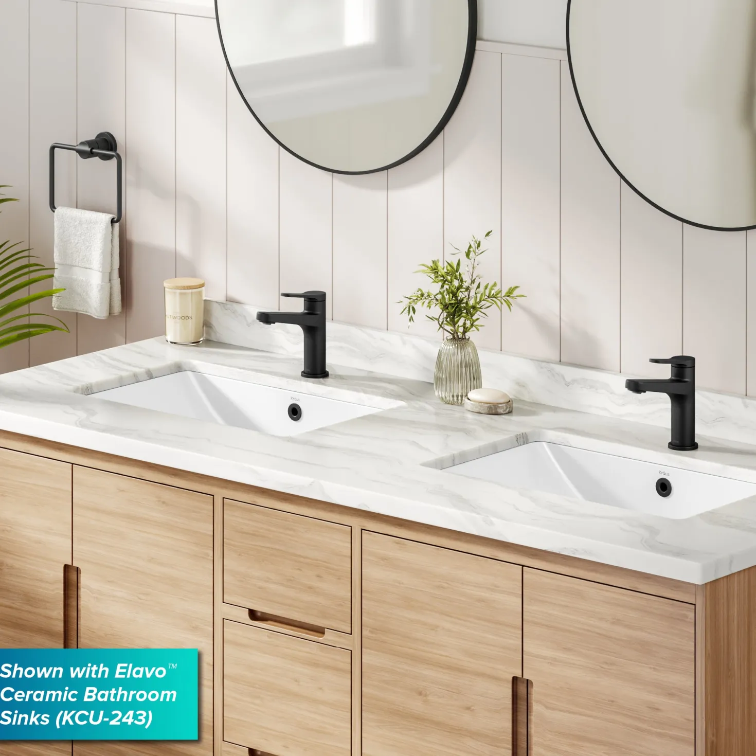 KRAUS Indy Single Handle Bathroom Faucet in Matte Black