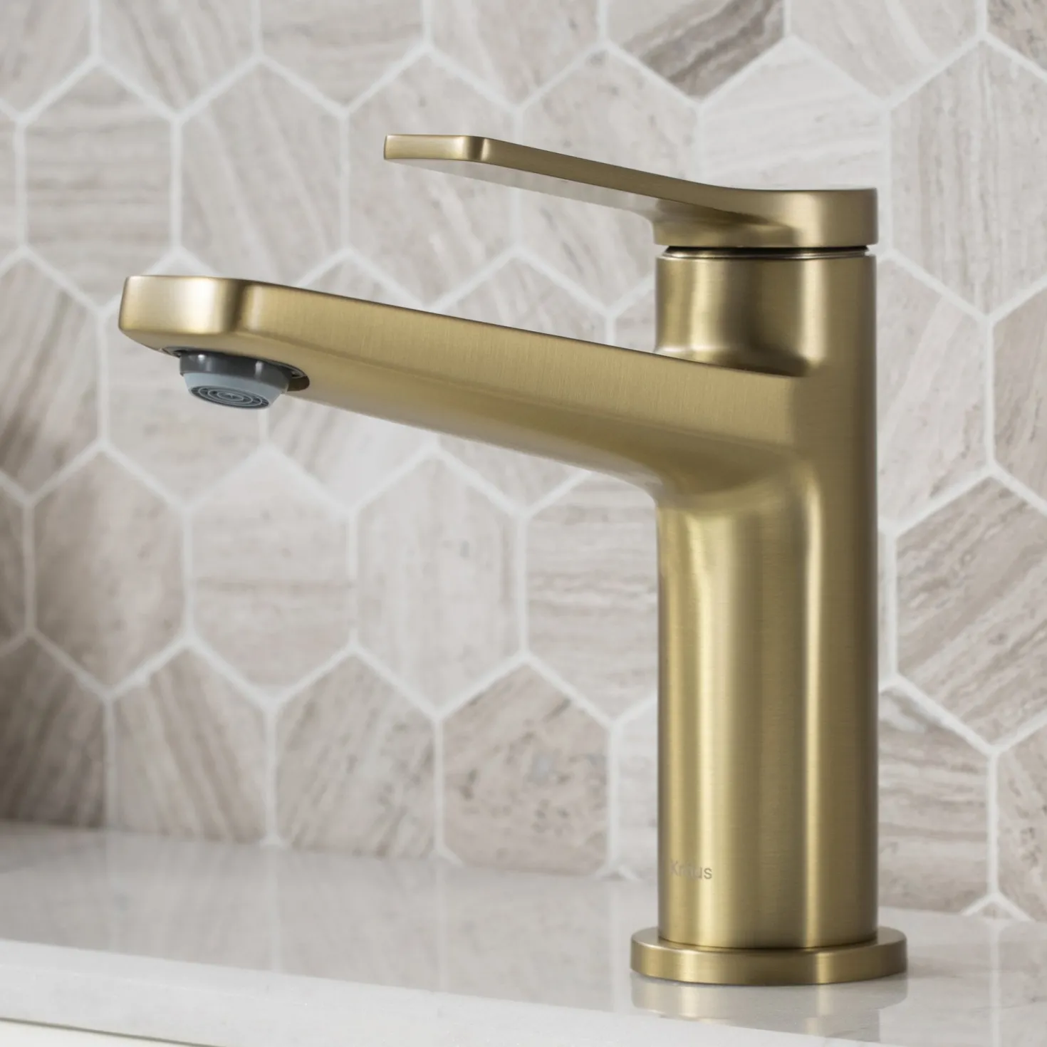 KRAUS Indy Single Handle 2-Pack Bathroom Faucet in Brushed Gold