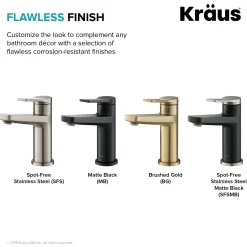 KRAUS Indy Single Handle 2-Pack Bathroom Faucet in Brushed Gold
