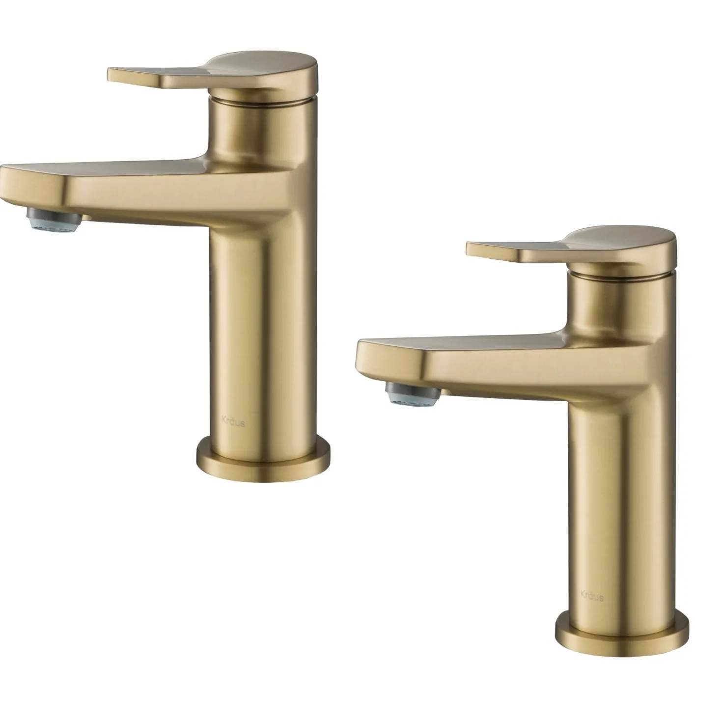 KRAUS Indy Single Handle 2-Pack Bathroom Faucet in Brushed Gold