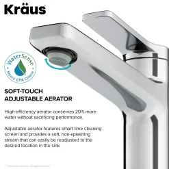KRAUS Indy Single Handle 2-Pack Bathroom Faucet in Chrome