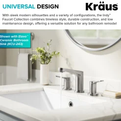 KRAUS Indy Widespread Bathroom Faucet in Spot-Free Brushed Nickel