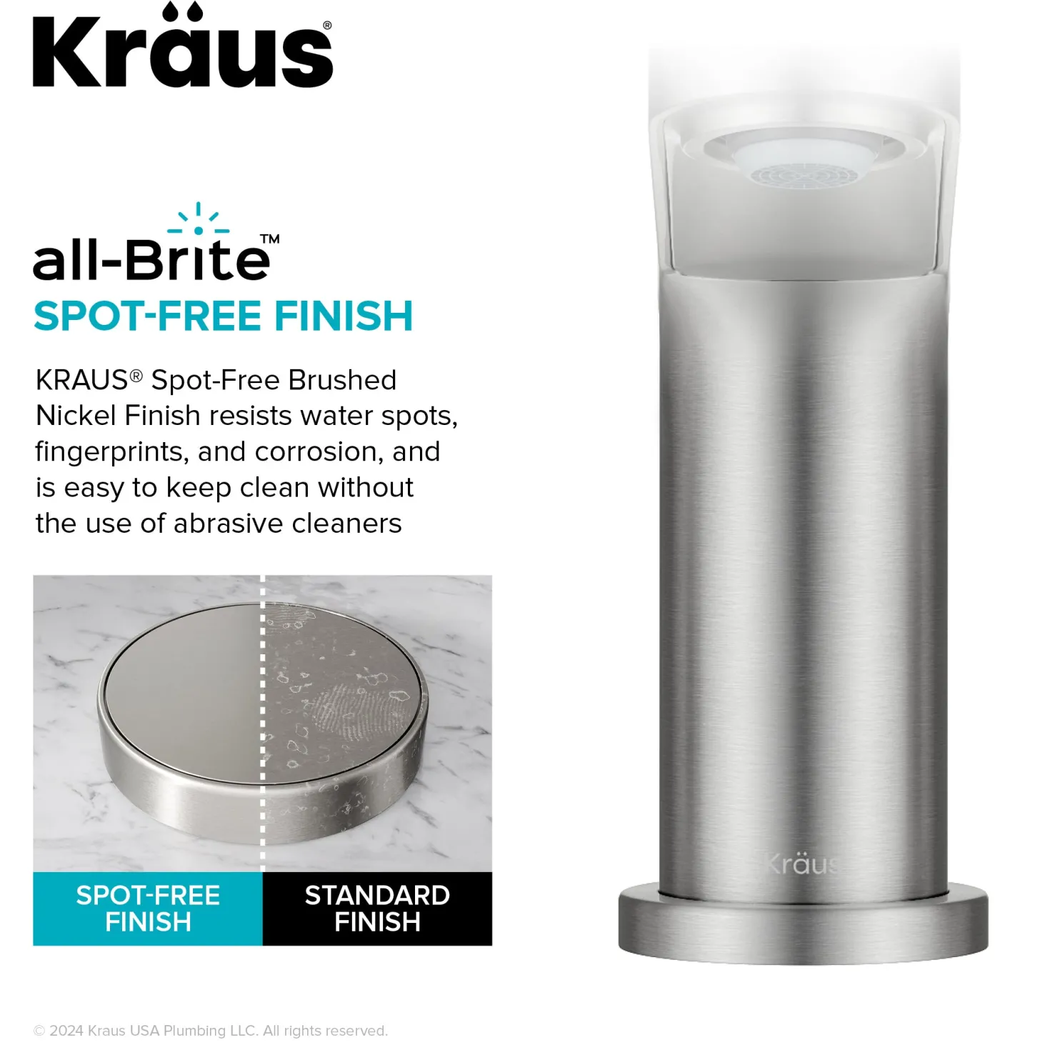 KRAUS Indy Widespread Bathroom Faucet in Spot-Free Brushed Nickel
