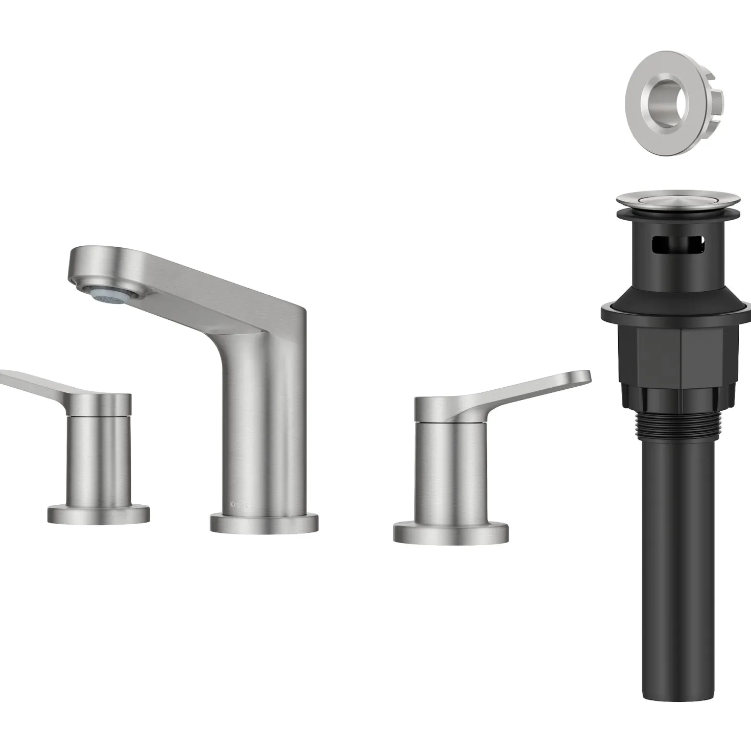 KRAUS Indy Widespread Bathroom Faucet in Spot-Free Brushed Nickel