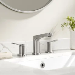 KRAUS Indy Widespread Bathroom Faucet in Spot-Free Brushed Nickel
