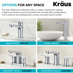 KRAUS Indy Widespread Bathroom Faucet in Matte Black with Brushed Brass