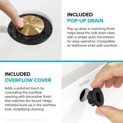 KRAUS Indy Widespread Bathroom Faucet in Matte Black with Brushed Brass