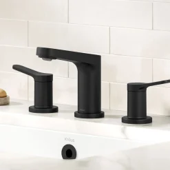 KRAUS Indy Widespread Bathroom Faucet in Matte Black