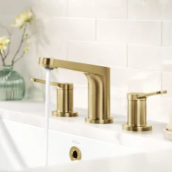 KRAUS Indy Widespread Bathroom Faucet in Spot-Free Brushed Brass