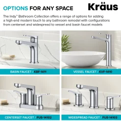 KRAUS Indy Widespread Bathroom Faucet in Spot-Free Brushed Brass