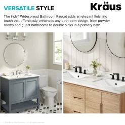 KRAUS Indy Widespread Bathroom Faucet in Spot-Free Brushed Brass
