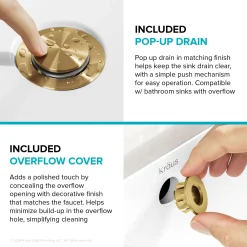 KRAUS Indy Widespread Bathroom Faucet in Spot-Free Brushed Brass
