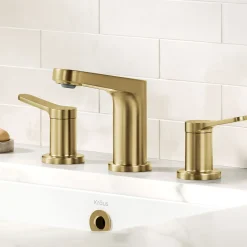 KRAUS Indy Widespread Bathroom Faucet in Spot-Free Brushed Brass