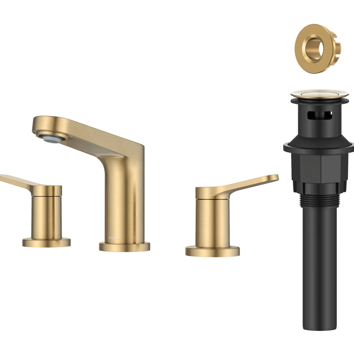 KRAUS Indy Widespread Bathroom Faucet in Spot-Free Brushed Brass