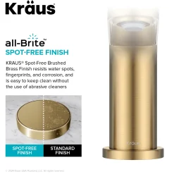KRAUS Indy Widespread Bathroom Faucet in Spot-Free Brushed Brass
