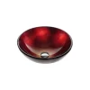 KRAUS Irruption Red Glass Vessel Bathroom Sink with PU-MR