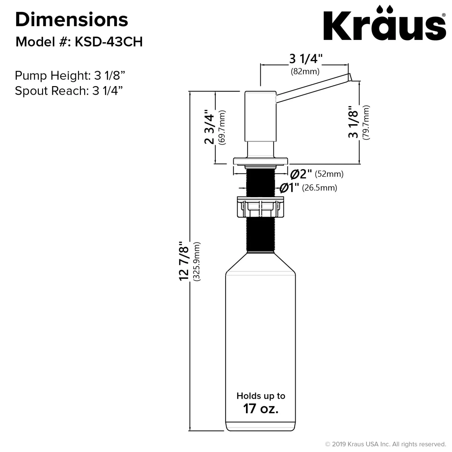 KRAUS Kitchen Soap Dispenser | KSD-43