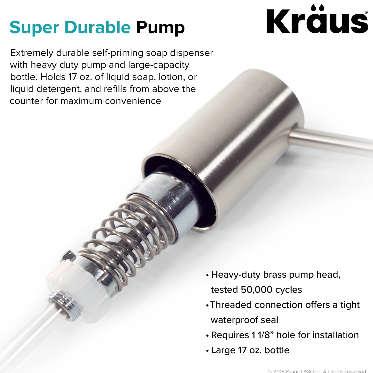 KRAUS Kitchen Soap Dispenser in Stainless Steel