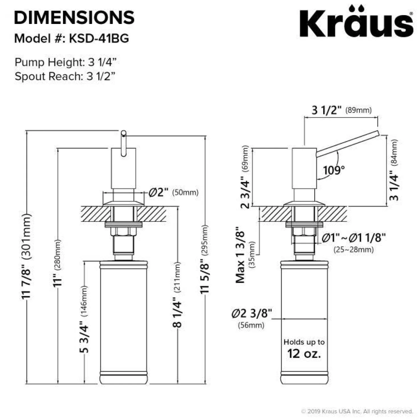 KRAUS Kitchen Soap Dispenser in Brushed Gold