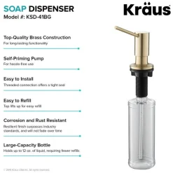 KRAUS Kitchen Soap Dispenser in Brushed Gold