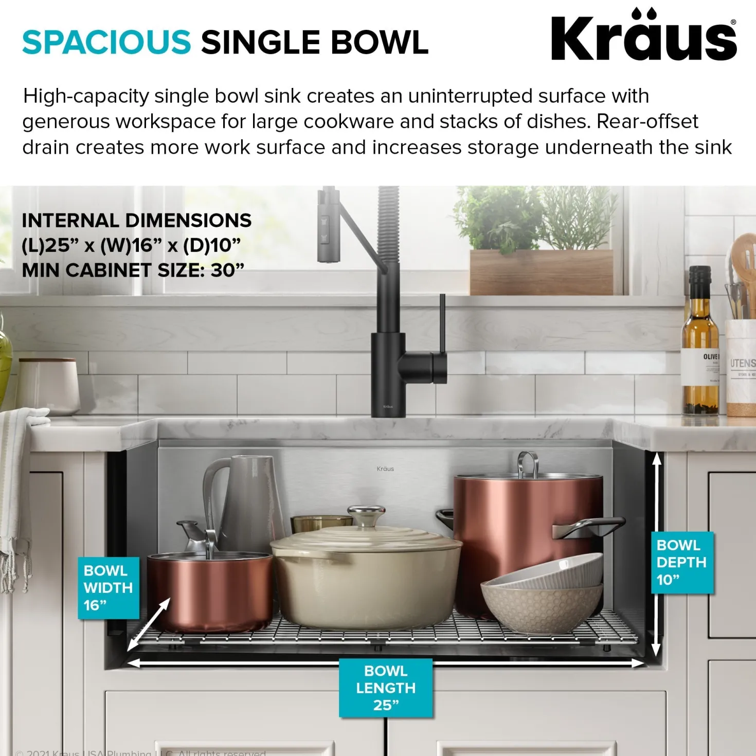 KRAUS Kore 27" Apron Front Workstation 16 Gauge Stainless Steel Kitchen Sink