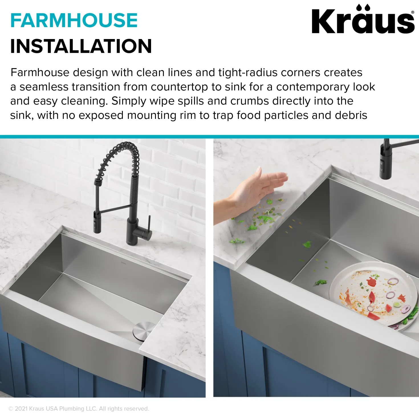 KRAUS Kore 24" Apron Front Workstation 16 Gauge Stainless Steel Single Bowl Kitchen Sink with Accessories