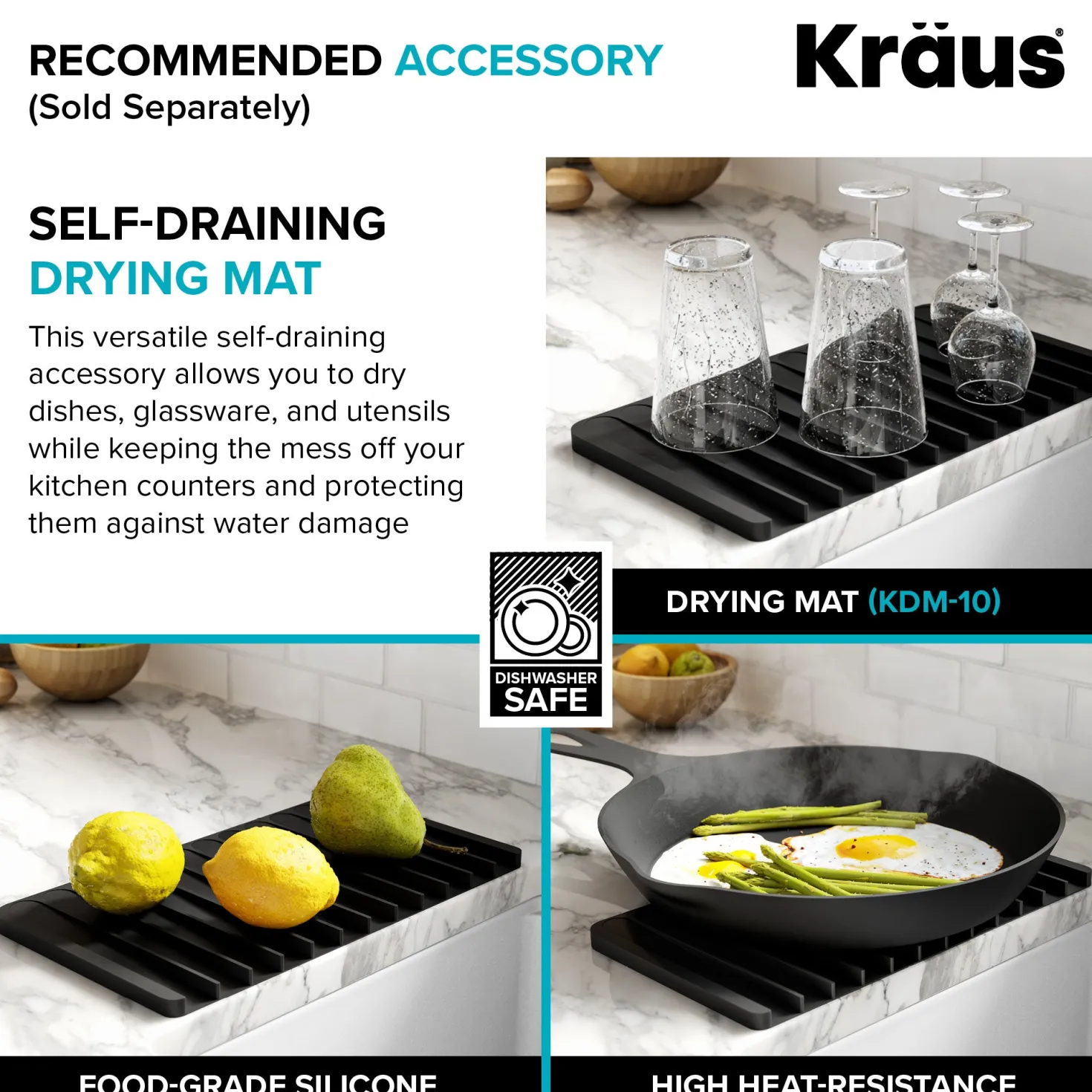 KRAUS Kore 24" Apron Front Workstation 16 Gauge Stainless Steel Single Bowl Kitchen Sink with Accessories