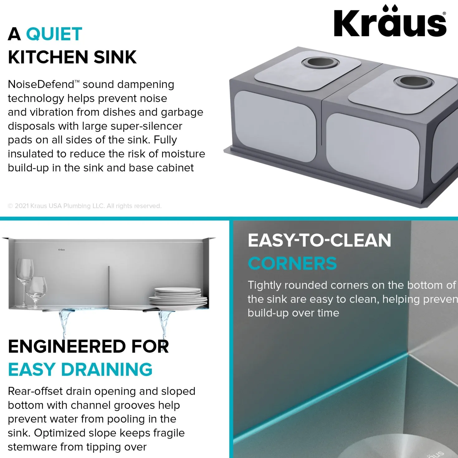 KRAUS Kore 30" Double Bowl Undermount Workstation 16 Gauge Stainless Steel Kitchen Sink with Accessories