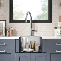KRAUS Kore 15" Drop-In Workstation 16 Gauge Stainless Steel Single Bowl Kitchen Bar Sink with Accessories