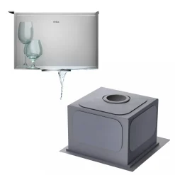 KRAUS Kore 15" Drop-In Workstation 16 Gauge Stainless Steel Square Prep Sink with Accessories