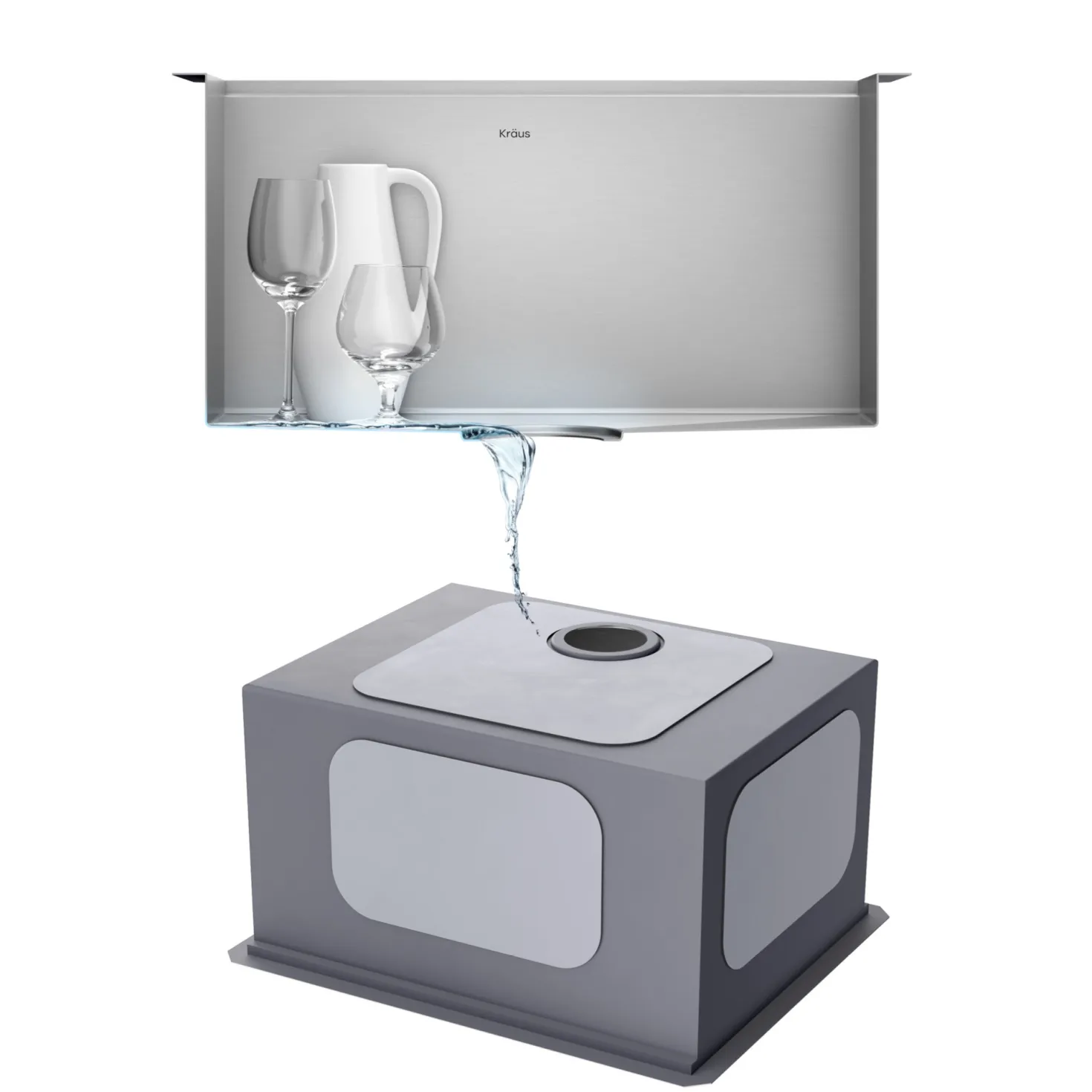 KRAUS Kore 23" Undermount Workstation 16 Gauge Laundry Utility Sink with Accessories