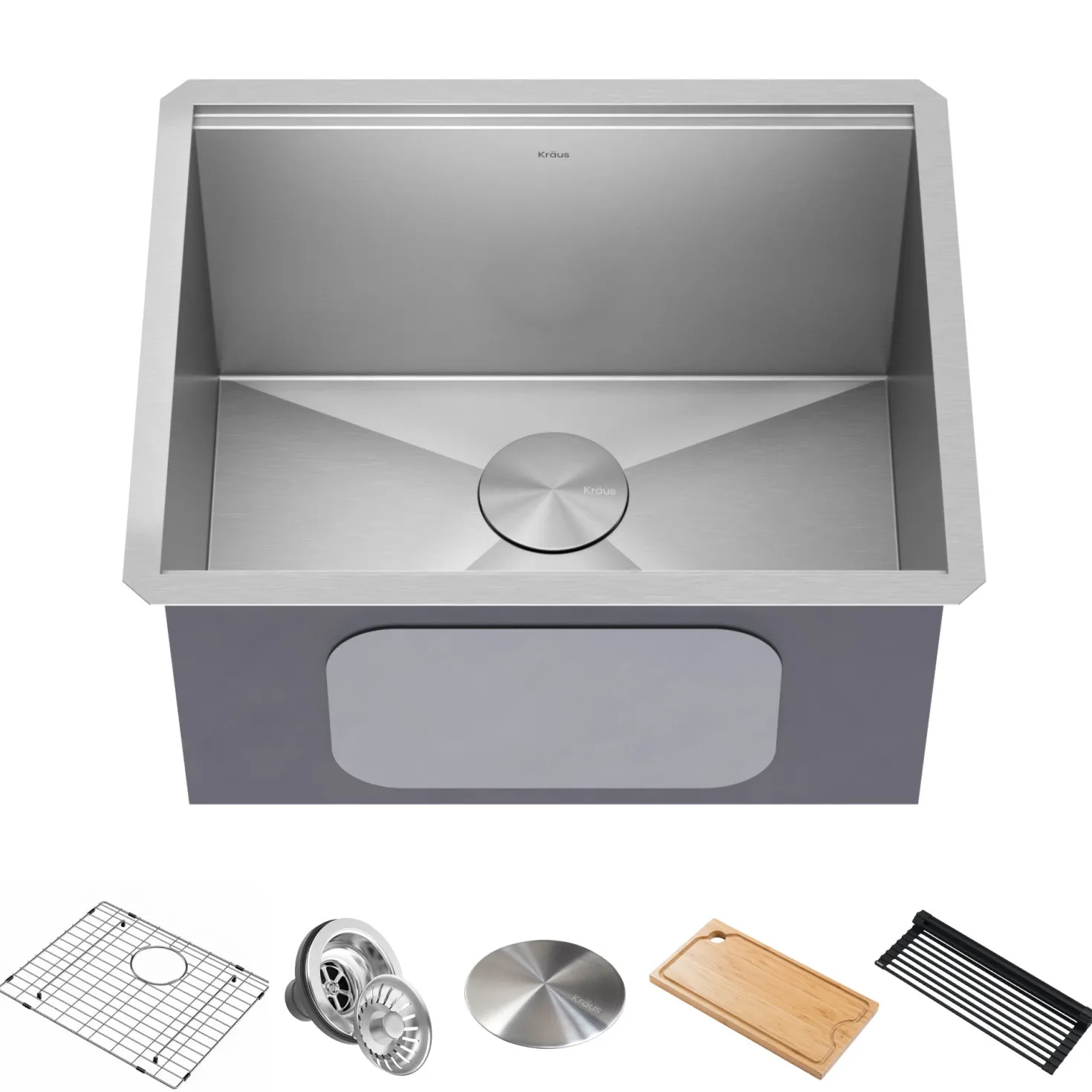 KRAUS Kore 23" Undermount Workstation 16 Gauge Laundry Utility Sink with Accessories