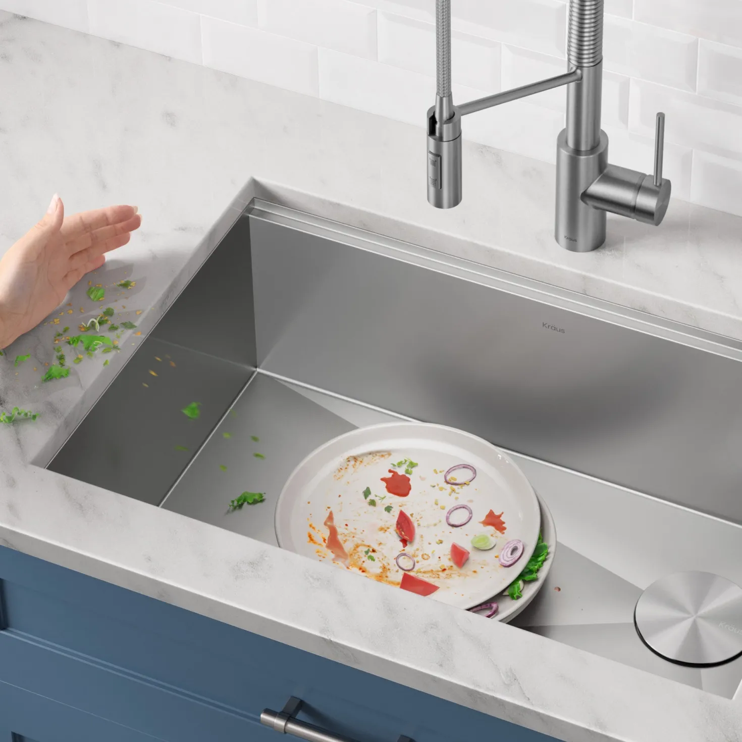 KRAUS Kore 23" Undermount Workstation 16 Gauge Laundry Utility Sink with Accessories