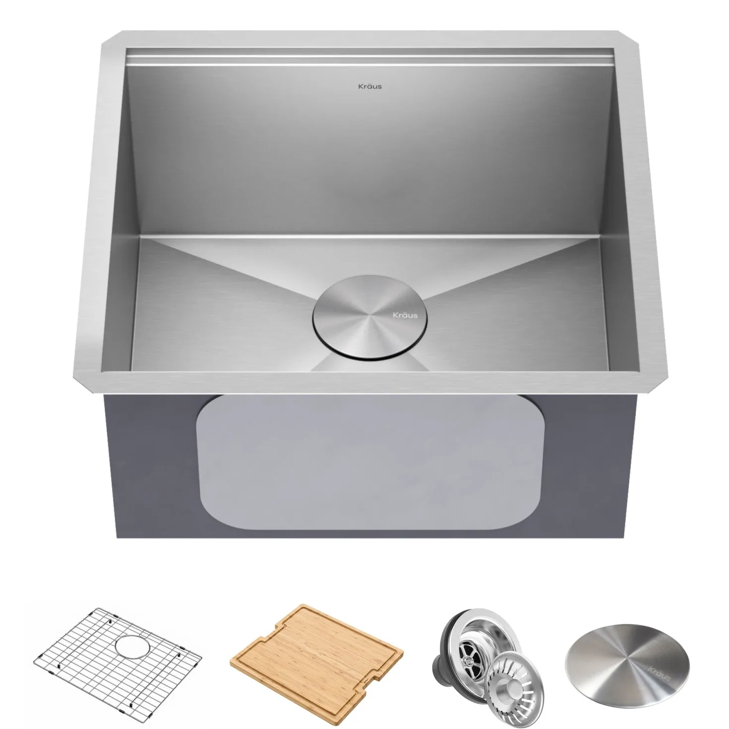 KRAUS Kore 21" Undermount Workstation 16 Gauge Stainless Steel Single Bowl Kitchen Sink with Accessories