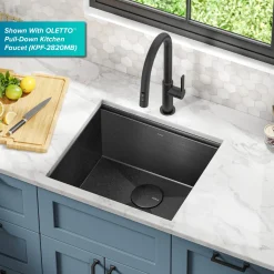 KRAUS Kore Workstation 21" Undermount 16 Gauge Bar or Kitchen Sink in PVD Gunmetal
